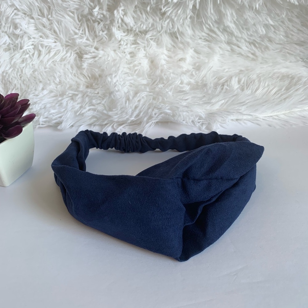 $5 FINAL SALE! Navy Blue Turban Style Faux Suede Headband